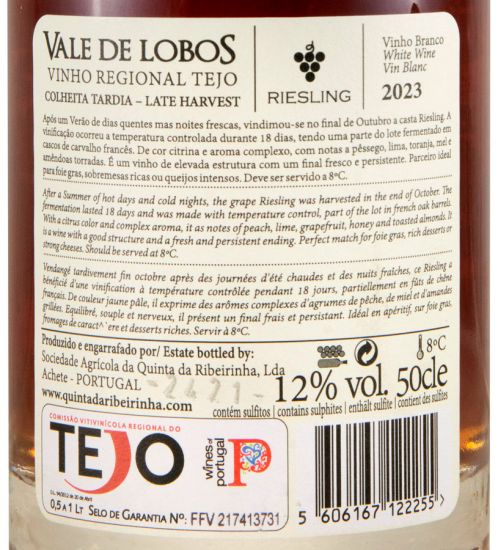 2023 Vale de Lobos Riesling Colheita Tardia branco 50cl