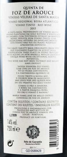 2015 Quinta de Foz de Arouce Vinhas Velhas de Santa Maria tinto