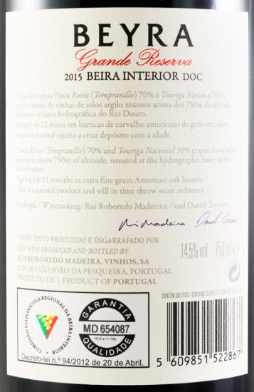 2015 Beyra Grande Reserva red