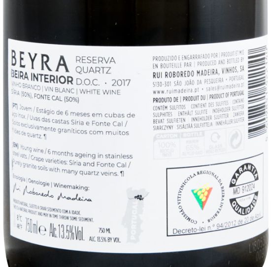 2017 Beyra Reserva Quartz white