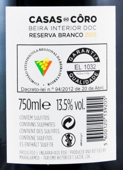 2015 Casas do Côro Reserva branco