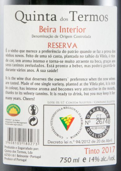 2017 Quinta dos Termos Reserva do Patrão red