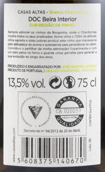 2018 Casas Altas Chardonnay white