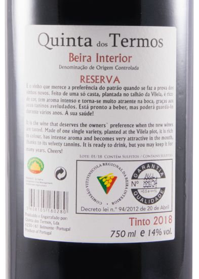 2018 Quinta dos Termos Reserva do Patrão tinto