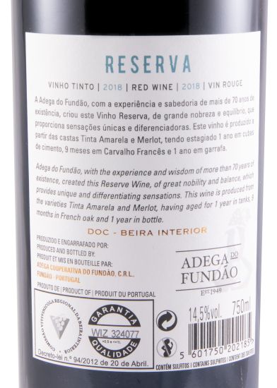 2018 Adega do Fundão Reserva red