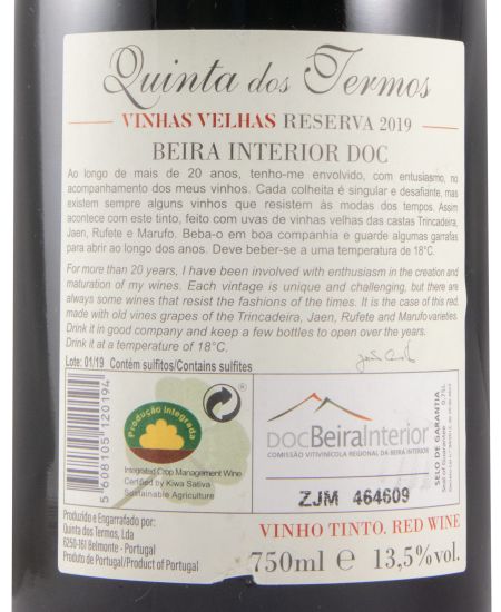 2019 Quinta dos Termos Vinhas Velhas Reserva tinto