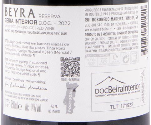 2022 Beyra Reserva red