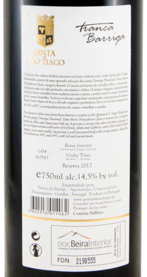 2017 Tranca da Barriga Reserva tinto