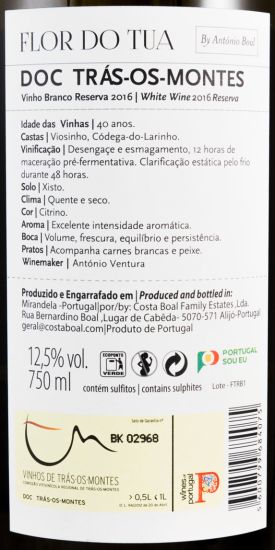 2016 Flor do Tua Reserva white
