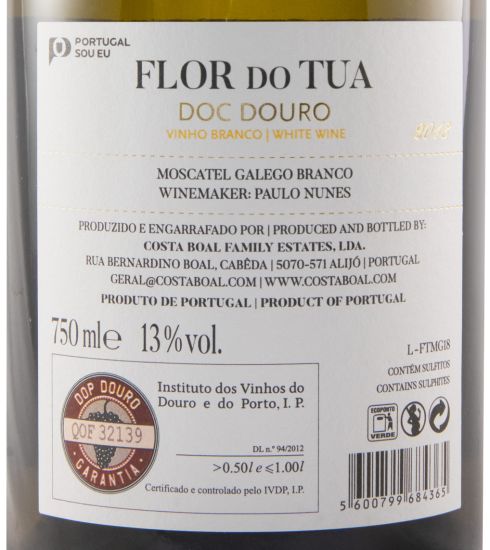2018 Flor do Tua Moscatel Galego white