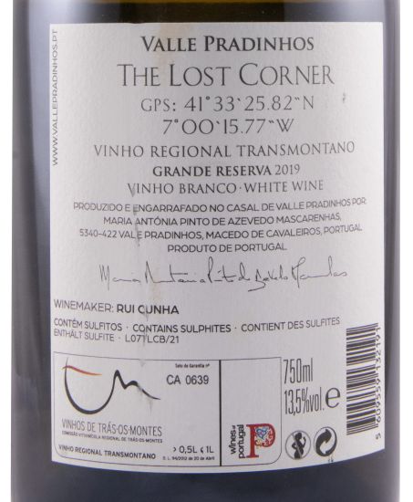 2019 Valle Pradinhos The Lost Corner Grande Reserva white