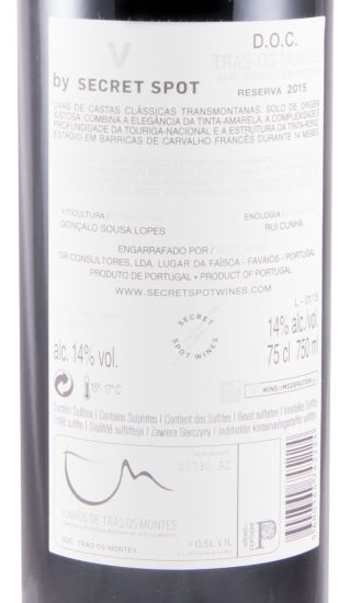 2015 Valpaços by Secret Spot Reserva red