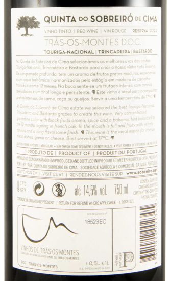 2022 Quinta do Sobreiró de Cima Reserva red