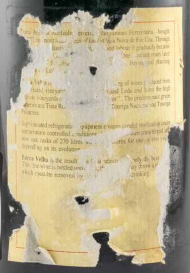 1985 Barca Velha tinto (rótulo danificado)