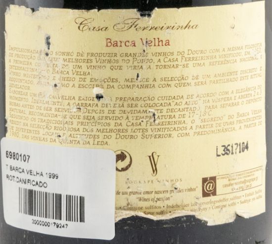 1999 Barca Velha red (damaged back label)