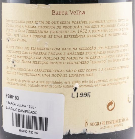 1995 Barca Velha tinto (cápsula danificada)