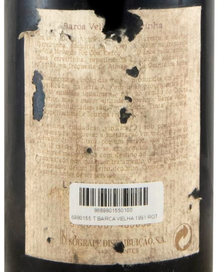 1991 Barca Velha tinto (rótulo danificado)