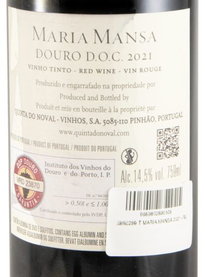 2021 Quinta do Noval Maria Mansa tinto (rótulo danificado)