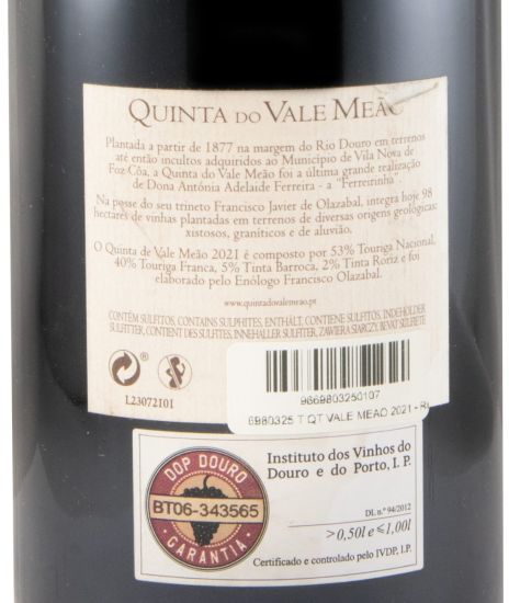 2021 Quinta do Vale Meão tinto (rótulo danificado)