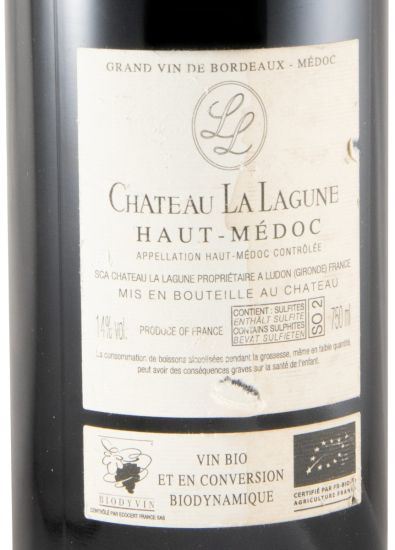 2020 Château La Lagune Haut-Médoc biológico tinto (rótulo danificado)