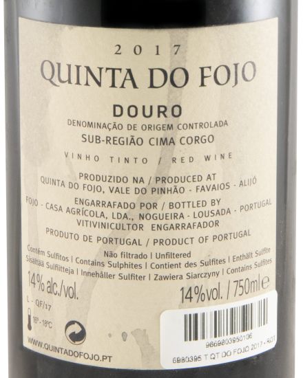 2017 Quinta do Fojo tinto (rótulo danificado)