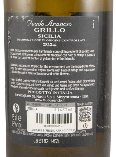 2024 Feudo Arancio Grillo branco (rótulo danificado)