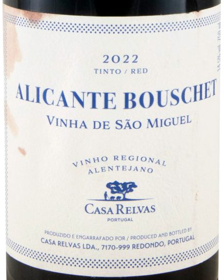 2022 Casa Relvas Alicante Bouschet tinto (rótulo danificado)