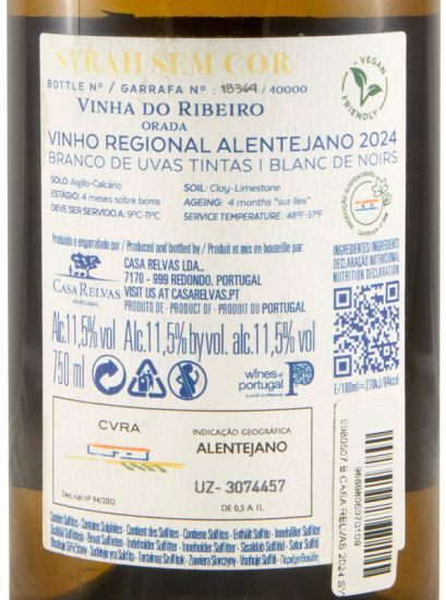 2024 Casa Relvas Syrah Sem Cor white (damaged label)