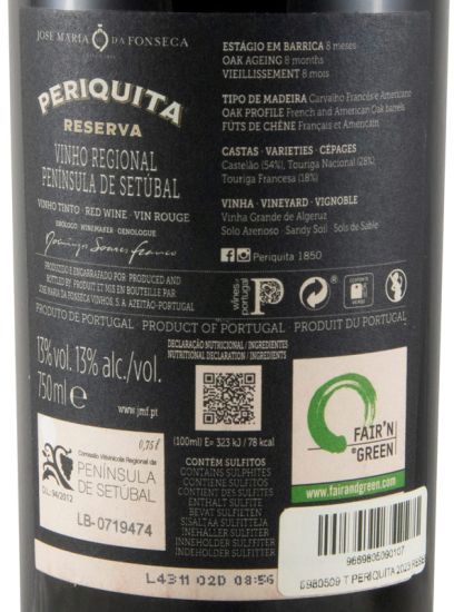 2023 José Maria da Fonseca Periquita Reserva red (damaged label)
