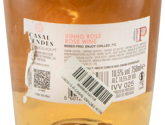 Casal Mendes rosé (damaged label)