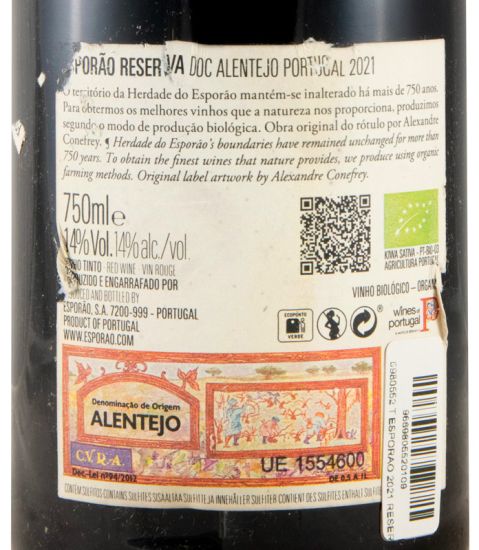 2021 Esporão Reserva tinto (rótulo danificado)