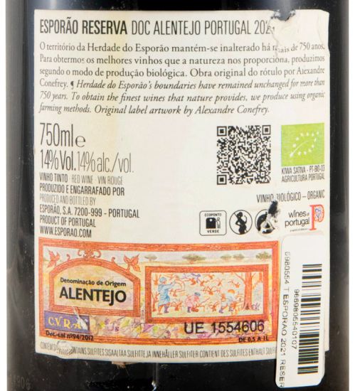 2021 Esporão Reserva tinto (rótulo danificado)