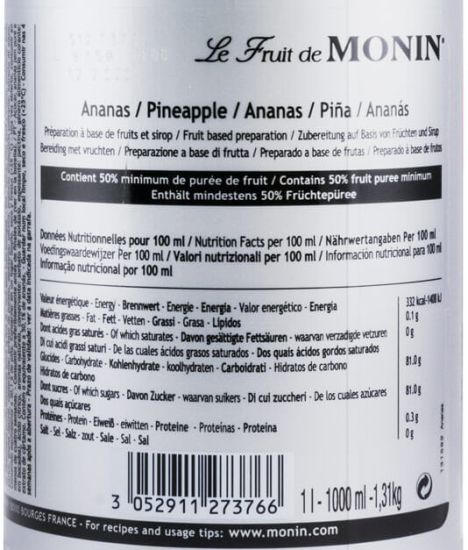 Puré de Fruta Monin Ananás 1L