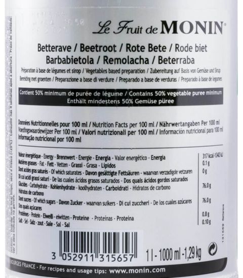 Fruit Puree Monin Beetroot 1L