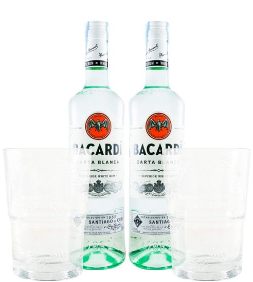 Conjunto Rum Bacardí c/2 Copos (2x70cl)