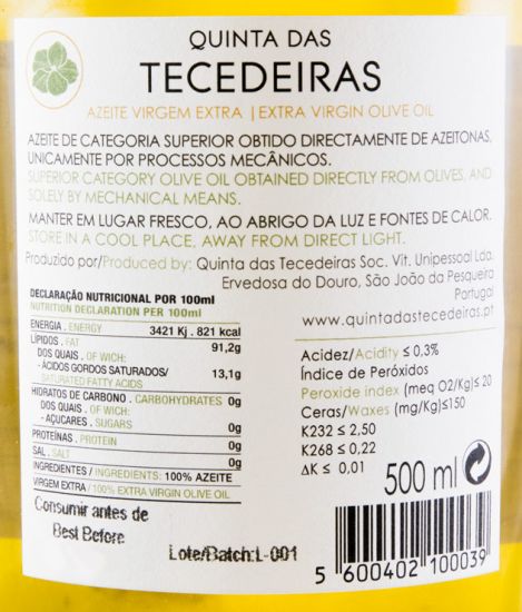 Olive Oil Extra Virgin Quinta das Tecedeiras 50cl