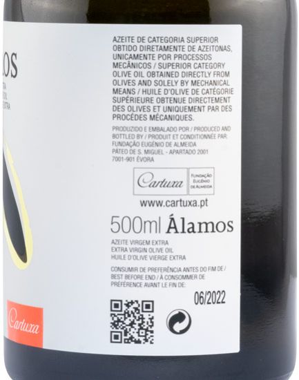 Olive Oil Extra Virgin Cartuxa Álamos 50cl