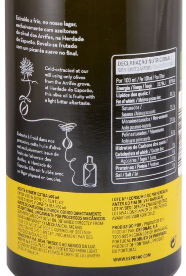 Olive Oil Extra Virgin Herdade do Esporão Olival dos Arrifes organic 50cl