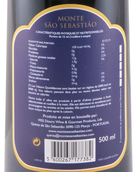 Azeite Virgem Extra Quinta Monte São Sebastião 50cl