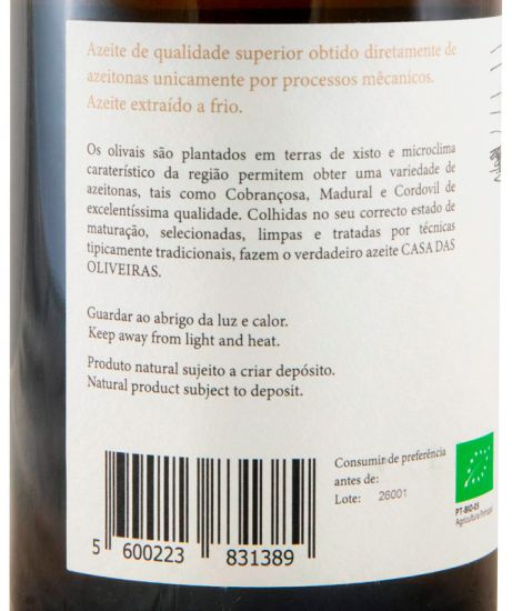 Azeite Virgem Extra Casa das Oliveiras biológico 50cl