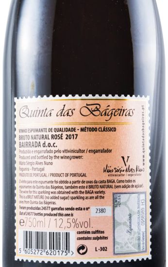 2017 Sparkling Wine Quinta das Bágeiras Brut rose