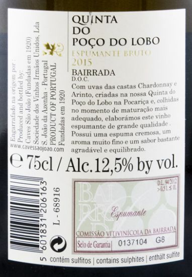 2015 Espumante Quinta do Poço do Lobo Arinto & Chardonnay Bruto Natural