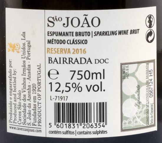 2016 Sparkling Wine Caves São João Reserva Brut