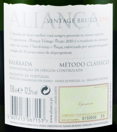 2010 Sparkling Wine Aliança Vintage Brut