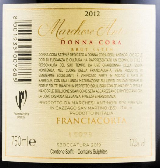 2012 Espumante Marchese Antinori Tenuta Montenisa Donna Cora Satèn Franciacorta Bruto