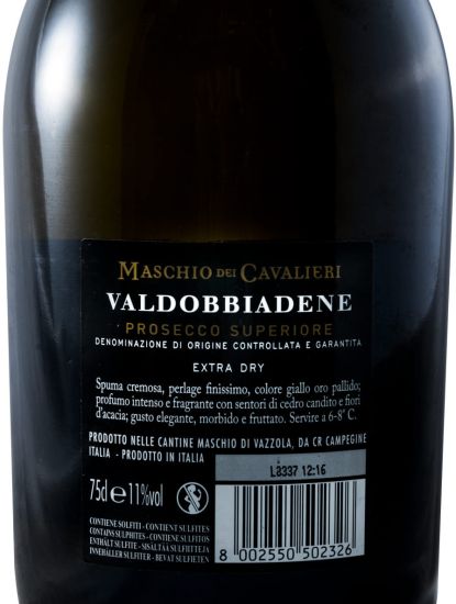 Sparkling Wine Prosecco Maschio dei Cavalieri Valdobbiadene Superiore Extra Dry