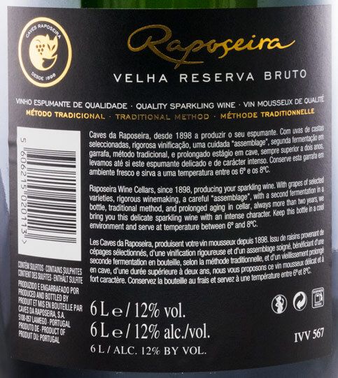 2011 Espumante Raposeira Velha Reserva Bruto 6L