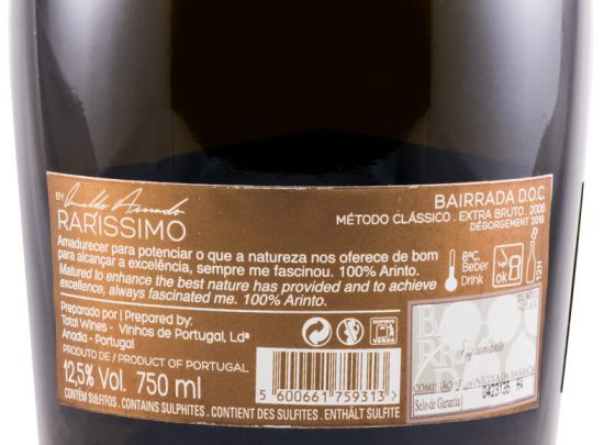 2006 Espumante Raríssimo by Osvaldo Amado Blanc de Blancs Extra Bruto