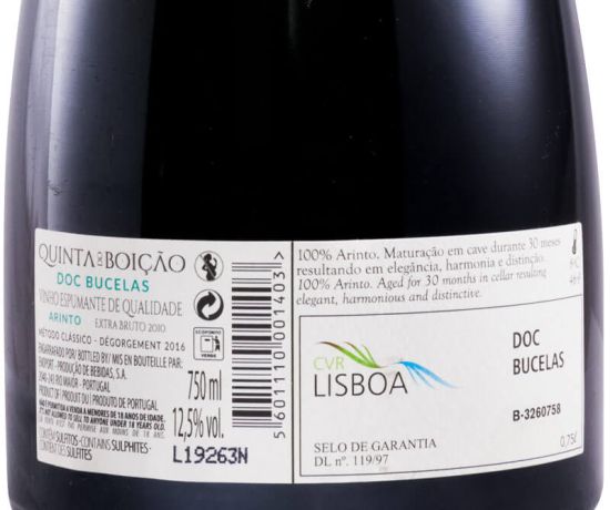 2010 Sparkling Wine Quinta do Boição Vinhas Velhas Grand Cuvée Arinto Extra Brut