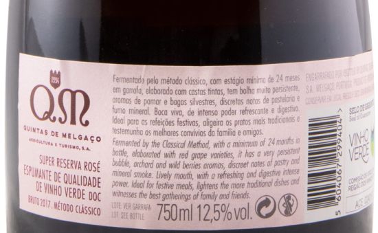 2017 Espumante Quintas de Melgaço QM Super Reserva Bruto rosé